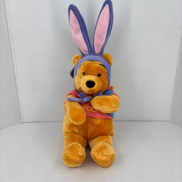 Disney Store Winnie Pooh Bear Plush Easter Egg Backpack Chick Bunny Ears 12 Inch - Picture 4 of 11